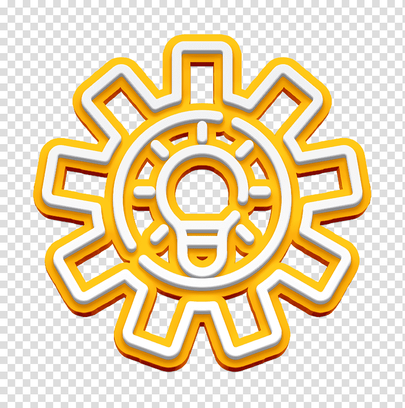 Cog icon Management icon Productivity icon, Symbol, Chemical Symbol, Yellow, Line, Meter, Chemistry transparent background PNG clipart