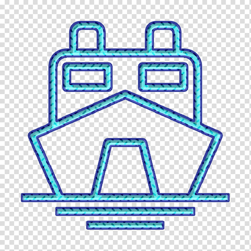 Cruise icon Boat icon Shipping icon, Line, Electric Blue transparent background PNG clipart