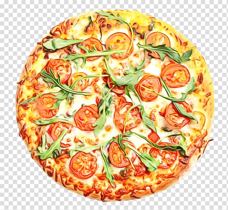 Pizza Margherita, Watercolor, Paint, Wet Ink, Californiastyle Pizza, Sicilian Pizza, Pizza Cheese, Dish transparent background PNG clipart