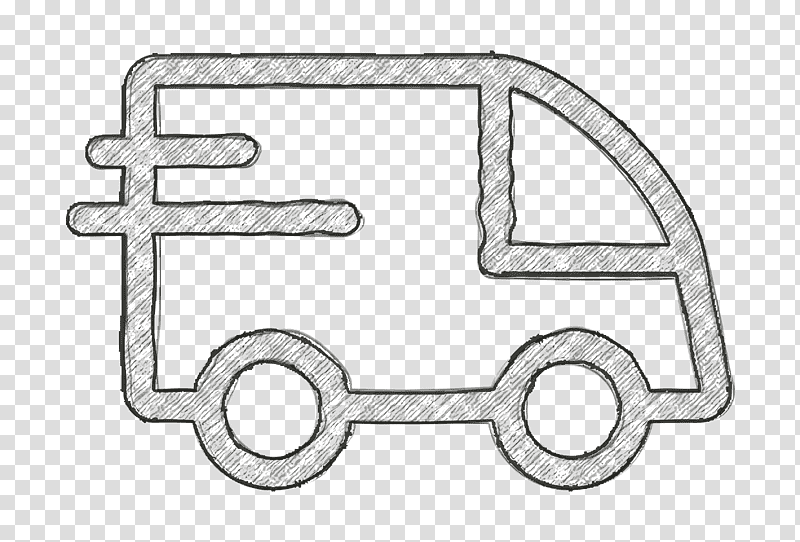 Van icon Lineal logistic icon Delivery Truck icon, Door Handle, Line Art, Black And White M, Household Hardware, Meter, Material transparent background PNG clipart