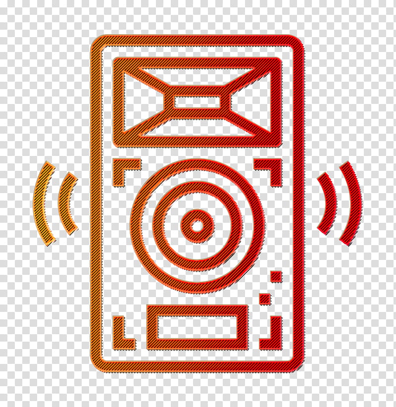 Speakers icon Punk Rock icon Eletronics icon, Line, Sign, Symbol, Rectangle transparent background PNG clipart