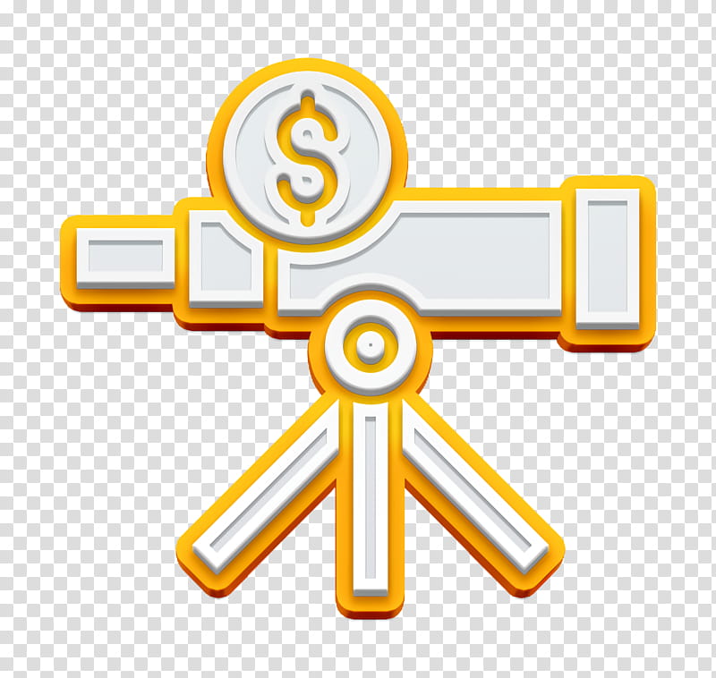 Stargazing icon Analysis icon Investment icon, Yellow, Text, Line, Symbol, Logo, Sign transparent background PNG clipart