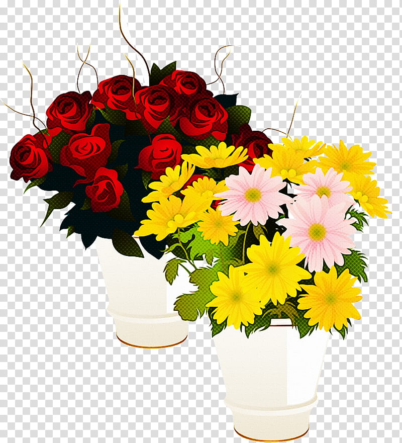 floral flowers, Bouquet, Cut Flowers, Barberton Daisy, Plant, Flowerpot, Gerbera, Yellow transparent background PNG clipart