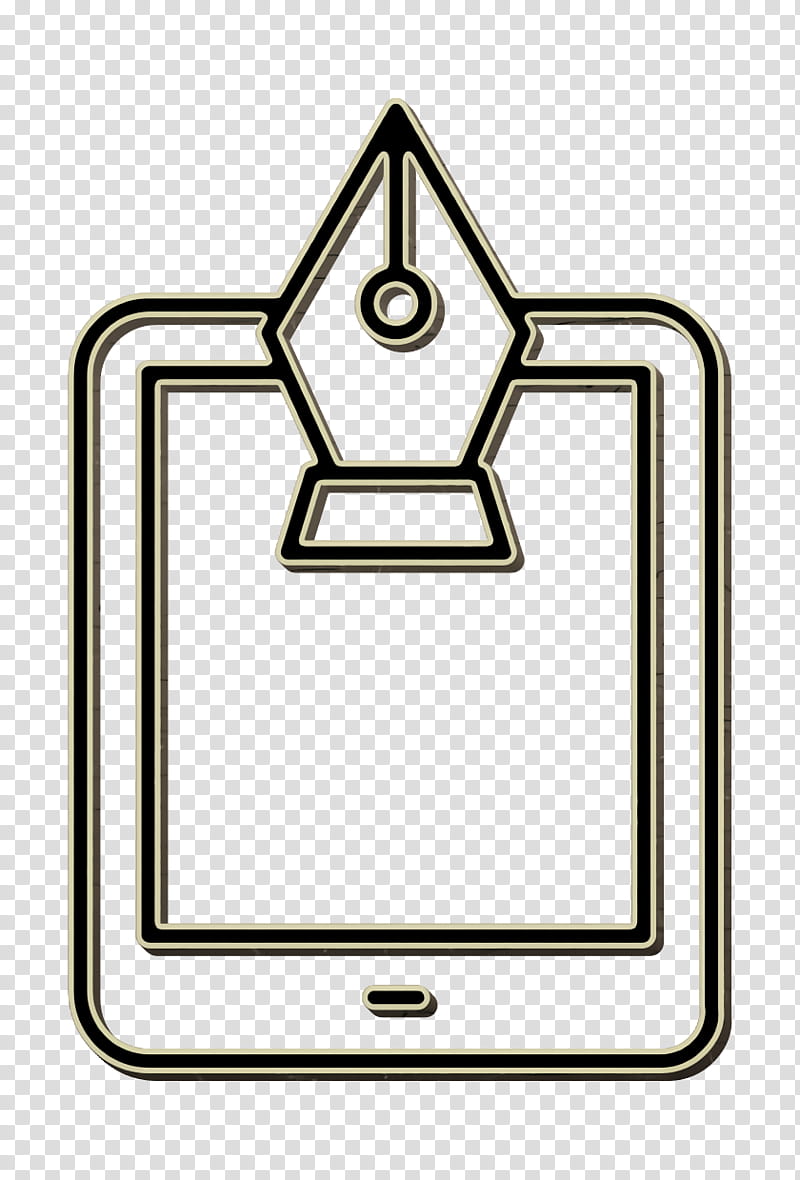 Creative icon Tablet icon Fountain pen icon, Symbol, Line Art, Square transparent background PNG clipart