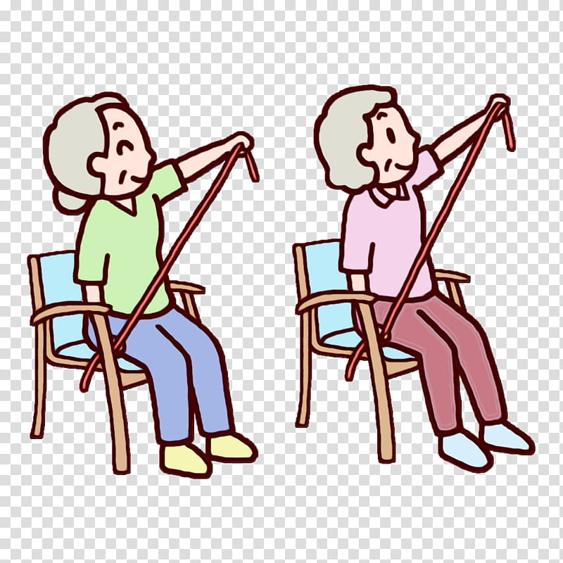 cartoon human chair meter male, Older, Elder, Rehabilitation, Nursing Home, Watercolor, Paint, Wet Ink transparent background PNG clipart