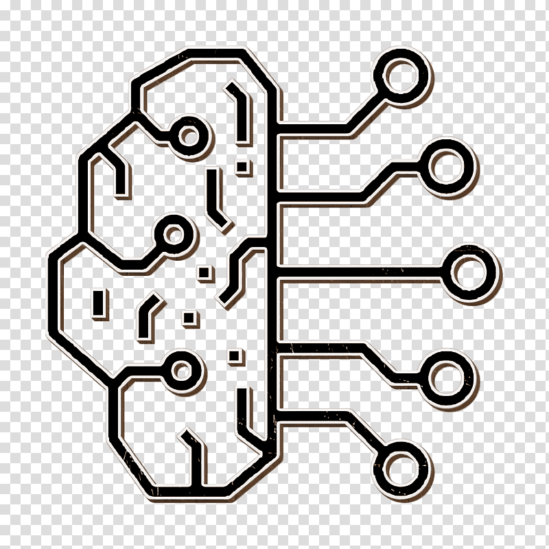 Artificial intelligence icon Brain concept icon AI icon, Symbol, Chemical Symbol, Line, Car, Meter, Computer Hardware transparent background PNG clipart