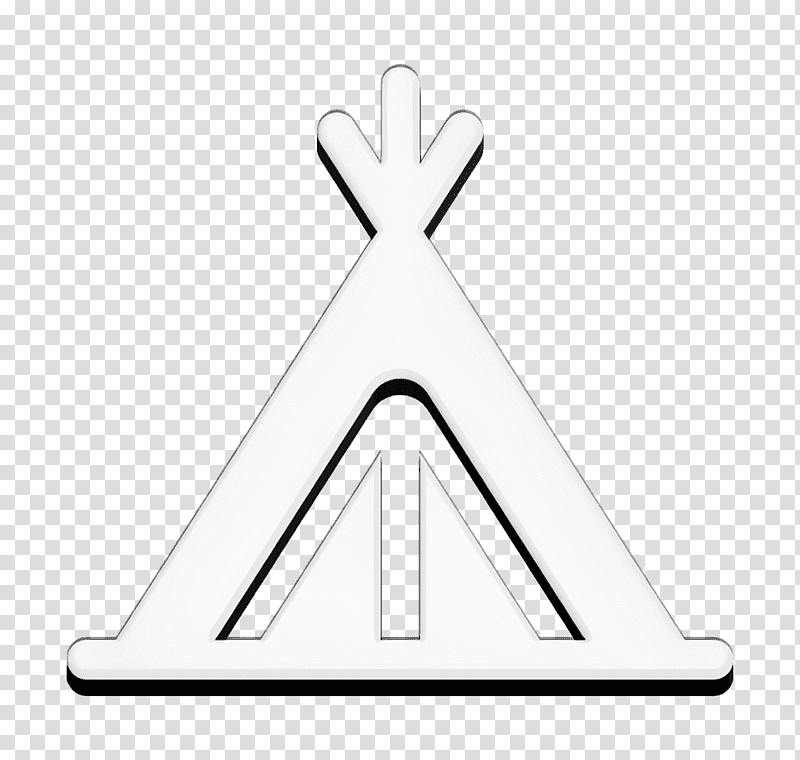 Camping tent icon Tent icon Travel icon, Logo, Black And White
, Sign, Triangle, Text, Number transparent background PNG clipart