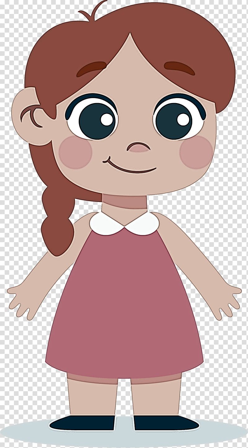 cartoon cheek animation toddler child, Cute Girl, Cartoon Girl, Kawaii Girl, Brown Hair, Style transparent background PNG clipart