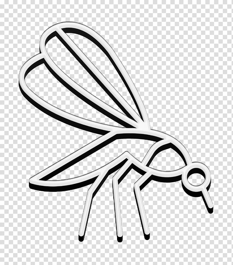 Mosquito icon Insects icon, Wing, Membranewinged Insect, Cartoon, Pest, Line Art, Coloring Book, Blackandwhite transparent background PNG clipart