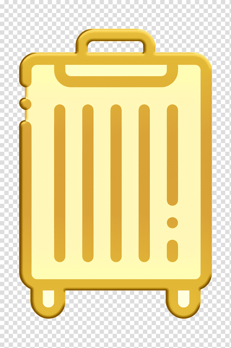 Travel icon Luggage icon Airport icon, Rectangle, Yellow, Icon Pro Audio Platform, Meter, Mathematics, Geometry transparent background PNG clipart