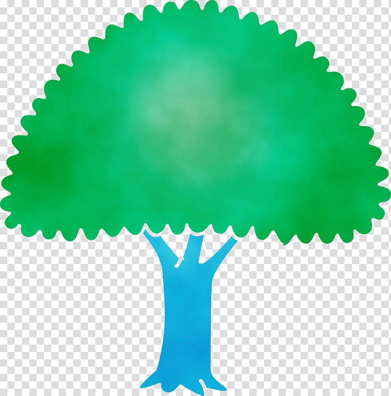 green baking cup turquoise symbol, Cartoon Tree, Abstract Tree, Tree , Watercolor, Paint, Wet Ink transparent background PNG clipart