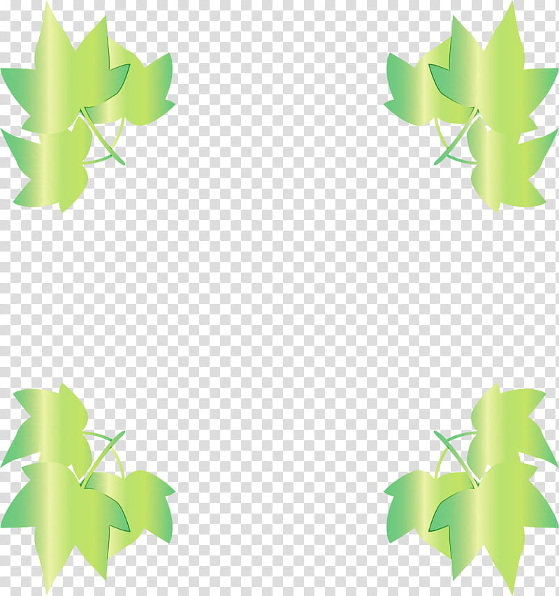 Maple leaf, Frame, Watercolor, Paint, Wet Ink, Green, Ivy, Tree transparent background PNG clipart