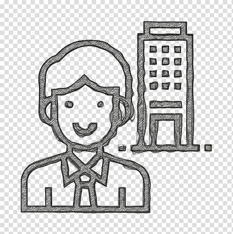 Business Strategy icon Architect icon Leader icon, Black And White
, Cartoon, Meter, Line, Joint, Behavior transparent background PNG clipart