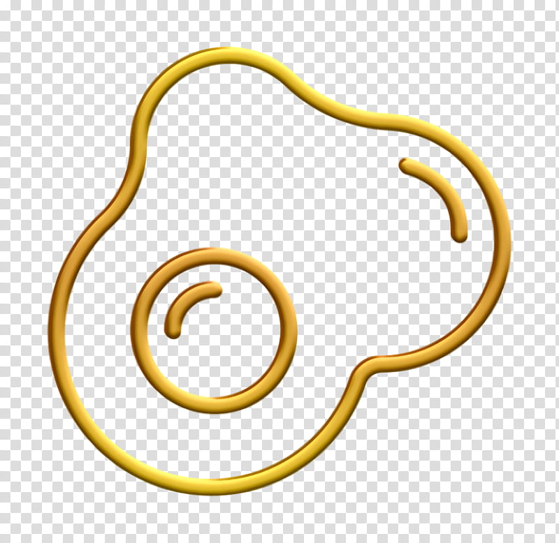 Fried egg icon Fast Food icon Breakfast icon, Yellow, Line, Meter, Symbol, Jewellery, Human Body, Geometry transparent background PNG clipart