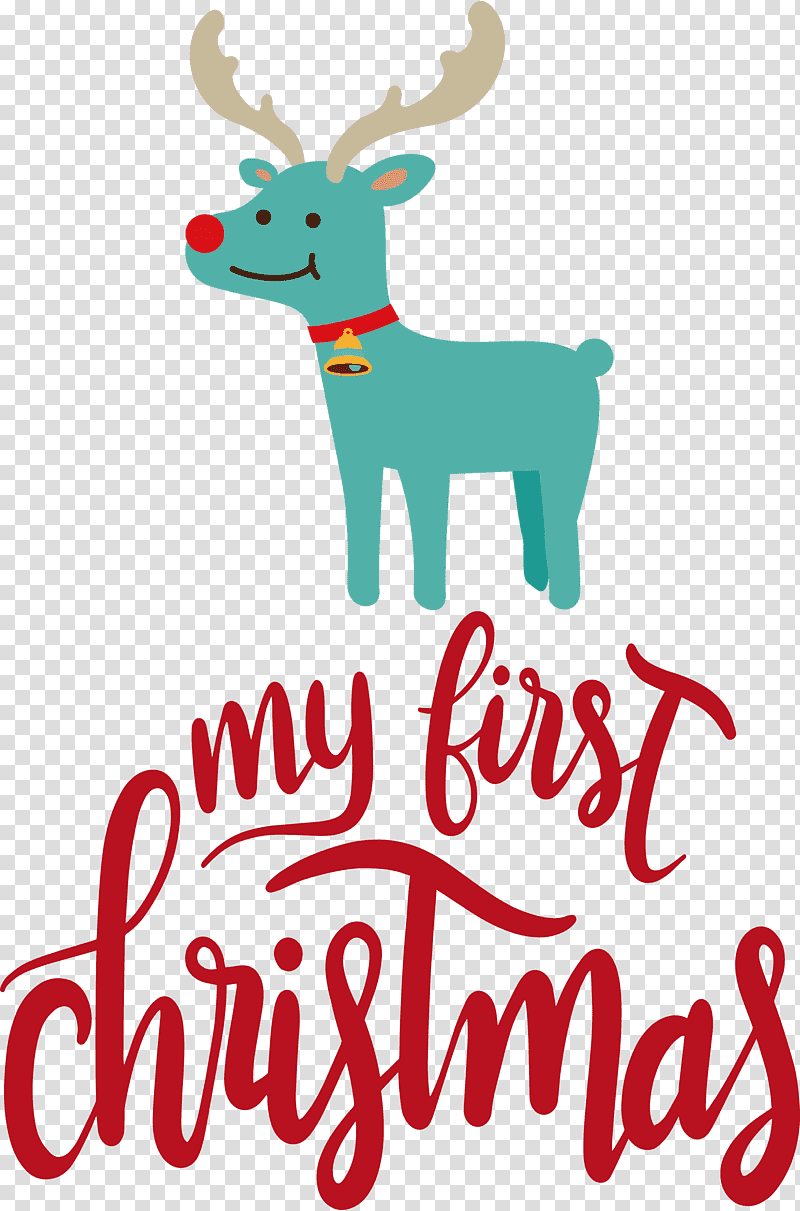 My First Christmas, Reindeer, Christmas Day, Rudolph, Moose, Santa Claus, Santa Clauss Reindeer transparent background PNG clipart