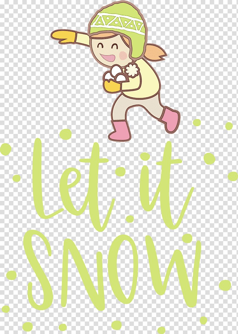 t-shirt cartoon drawing visual arts watercolor painting, Let It Snow, Snowflake, Wet Ink, Tshirt, Poster transparent background PNG clipart