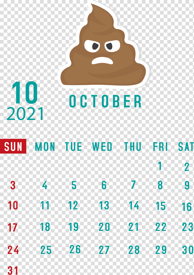 October 2021 Printable Calendar October 2021 Calendar, Htc Hero, Meter, Line, Happiness, Behavior, Calendar System transparent background PNG clipart