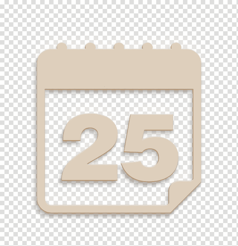 Calendar page of day 25 icon Calendar Icons icon interface icon, Rectangle, Meter, Number, Beige, Mathematics, Geometry transparent background PNG clipart