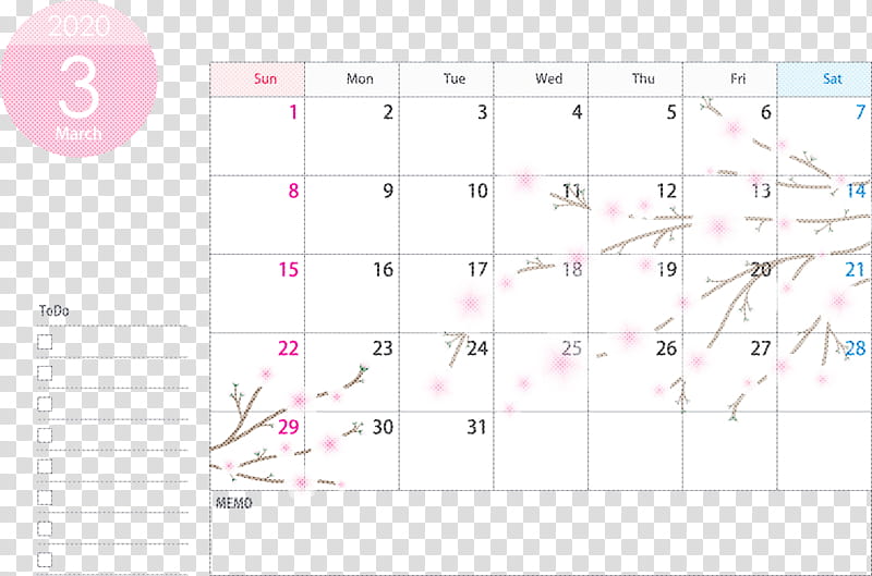 March 2020 Calendar March 2020 Printable Calendar 2020 Calendar, Text, Line, Pink, Diagram, Paper, Number, Circle transparent background PNG clipart