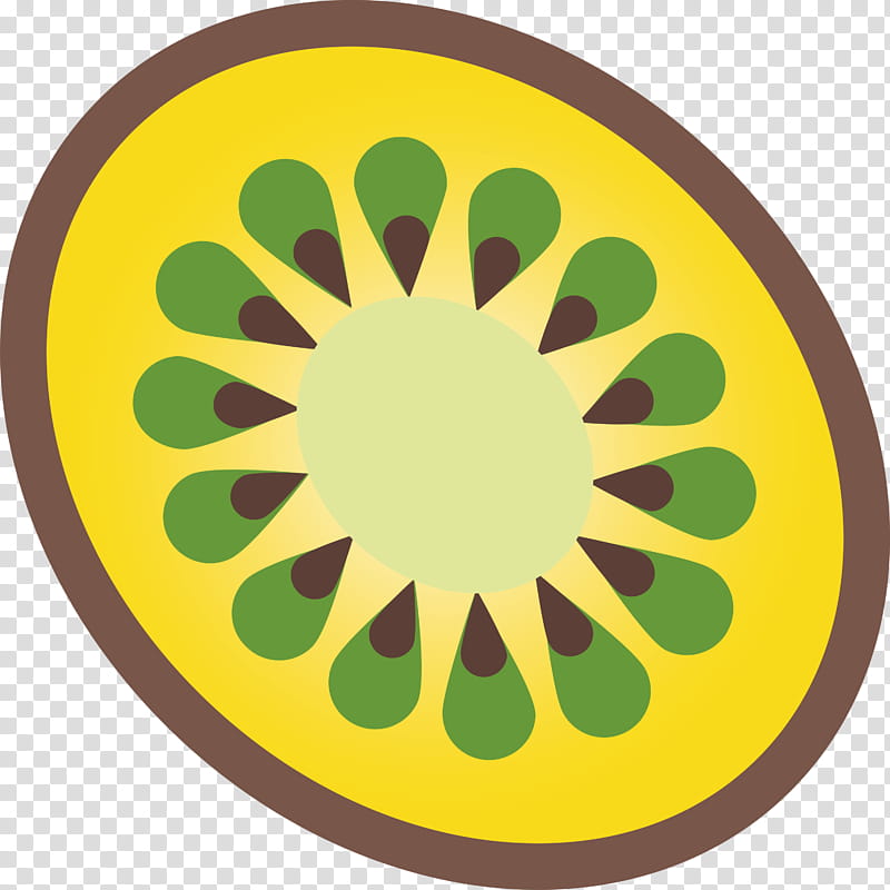 Kiwi, Green, Yellow, Circle, Symbol, Tableware transparent background PNG clipart