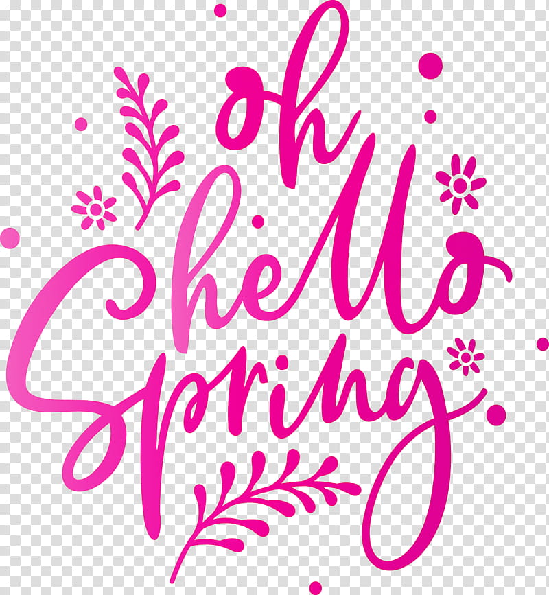 hello spring spring, Spring
, Text, Pink, Magenta, Line, Calligraphy transparent background PNG clipart