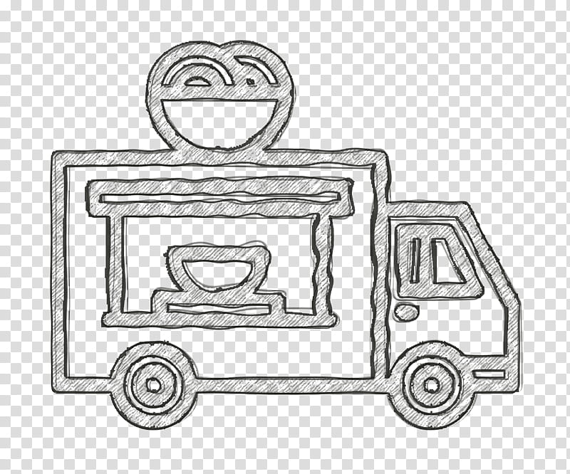 Fast Food icon Van icon Food truck icon, Line Art, White, Coloring Book, Transport, Vehicle, Drawing, Car transparent background PNG clipart
