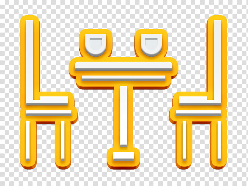 Coffee Shop icon Dinner table icon Dinner icon, Yellow, Line, Furniture transparent background PNG clipart