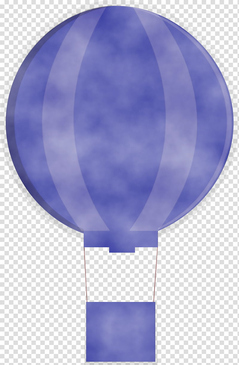 Hot air balloon, Floating, Watercolor, Paint, Wet Ink, Cobalt Blue, Purple, Violet transparent background PNG clipart