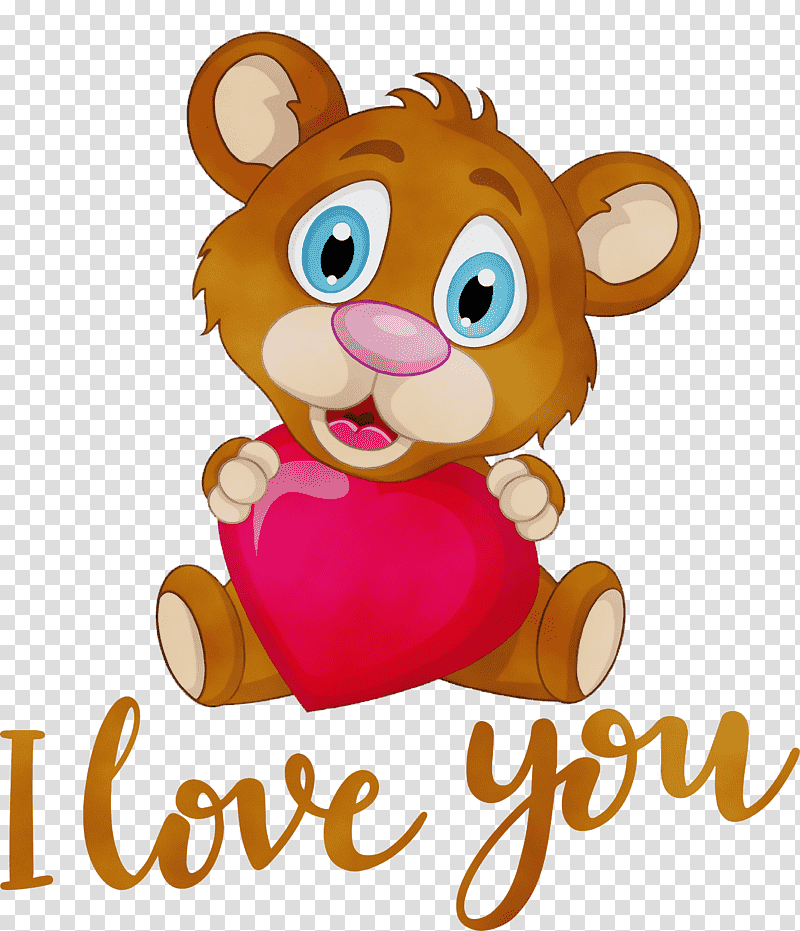 drawing traditionally animated film animation visual arts, I Love You, Valentines Day, Watercolor, Paint, Wet Ink, Cartoon transparent background PNG clipart