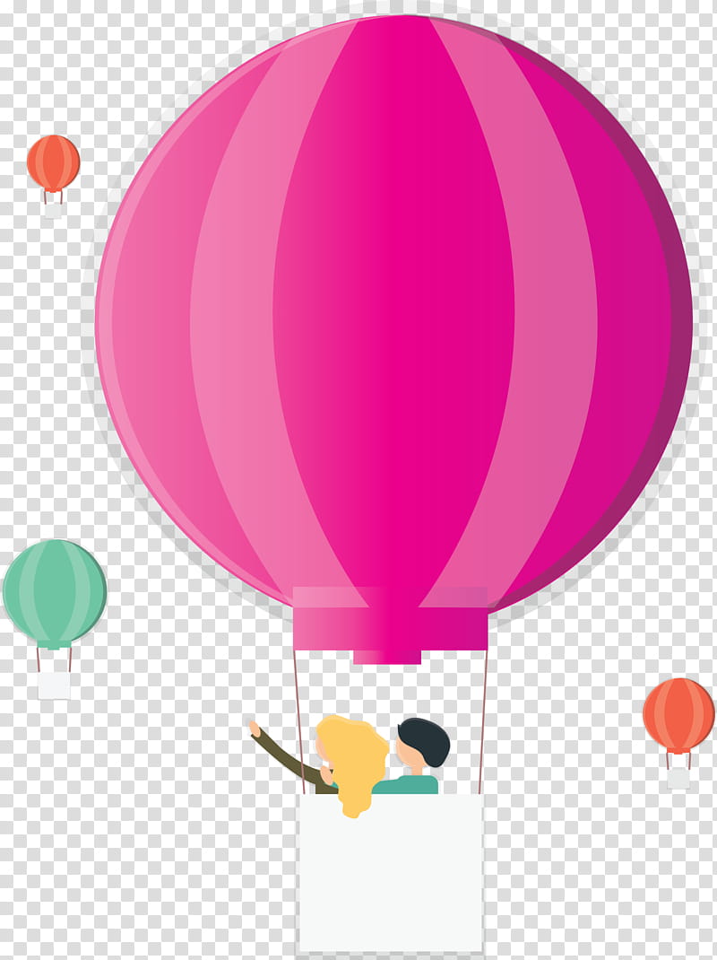 hot air balloon floating, Pink, Magenta, Vehicle transparent background PNG clipart