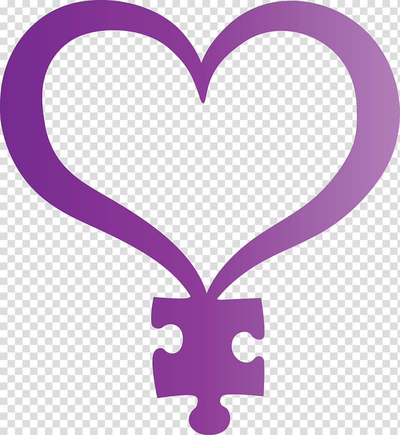 World Autism Awareness Day, Purple, Violet, Heart, Love transparent background PNG clipart