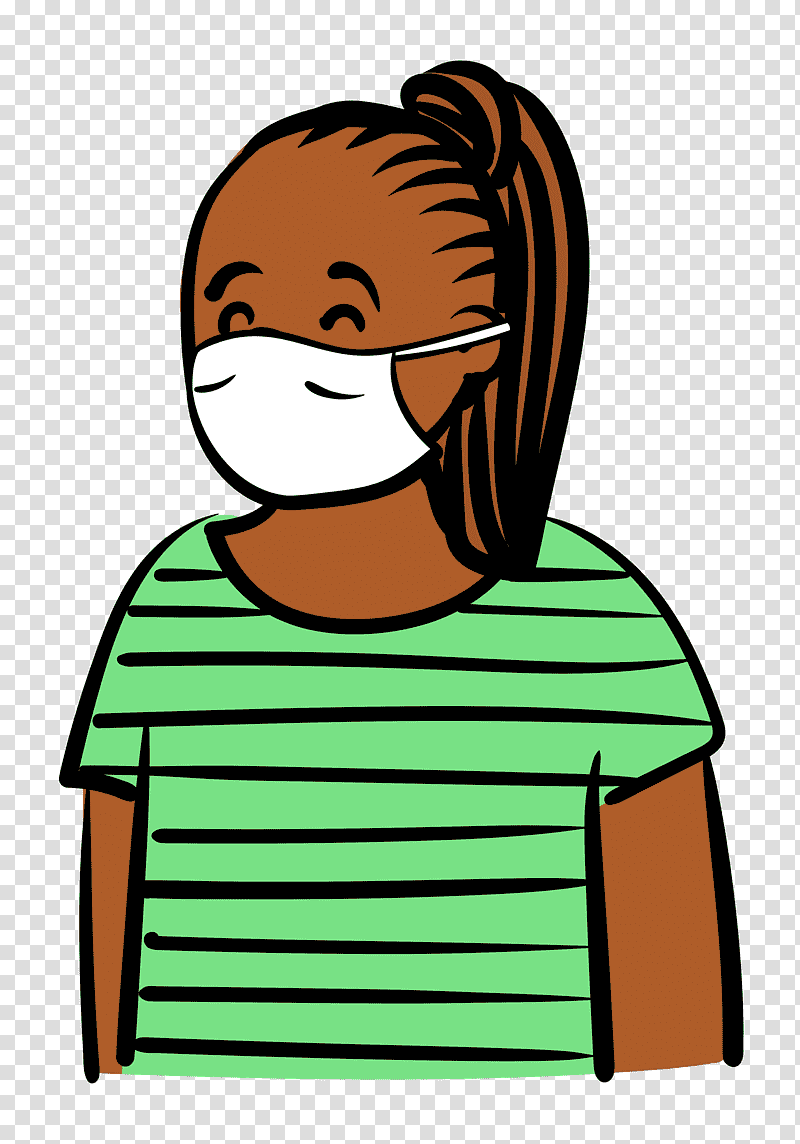 woman medical mask coronavirus, Creative Work, Creativity, Cartoon, Conversation, Text, Job transparent background PNG clipart
