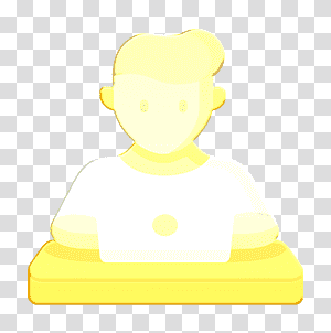 Hobbies and Freetime icon Desk icon Browsing icon, Yellow, Line,  Cartoon, Meter, Sitting, Happiness transparent background PNG clipart thumbnail