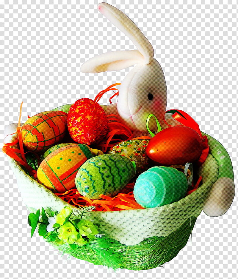 Easter egg, Easter
, Gift Basket, Hamper, Food, Easter Bunny, Vegetable, Mishloach Manot transparent background PNG clipart