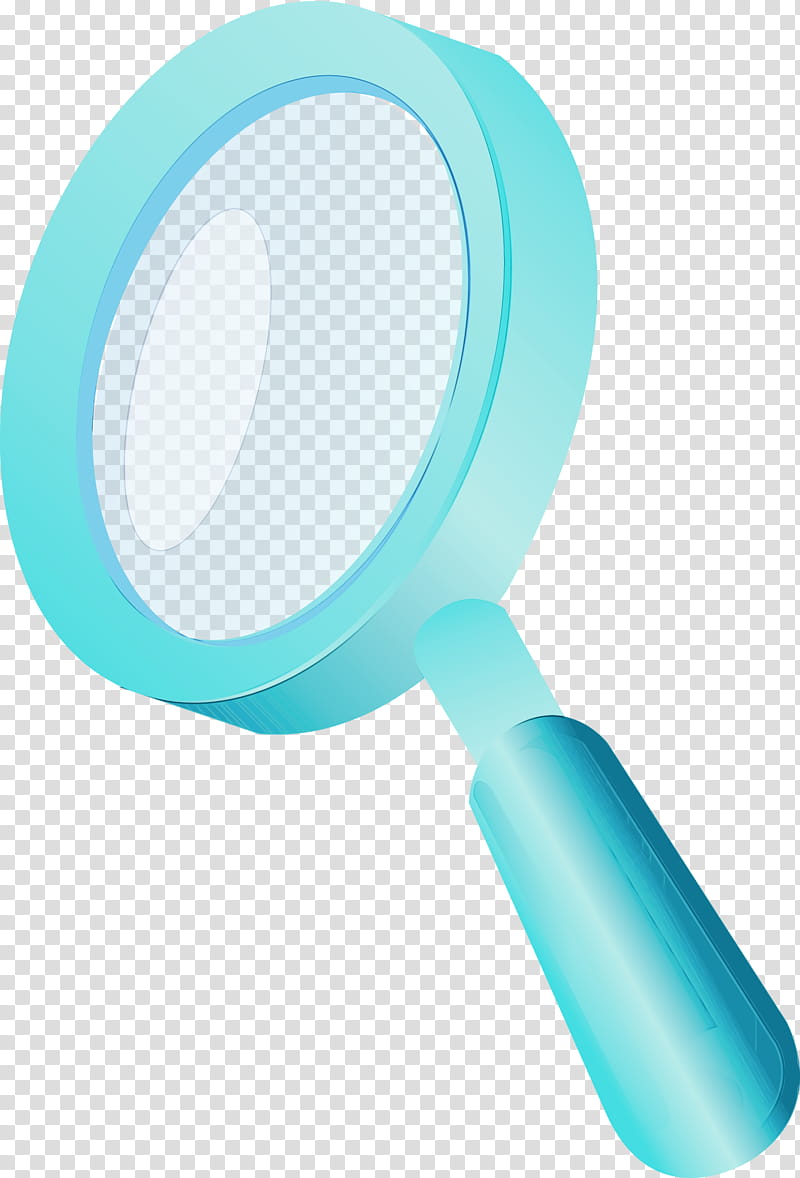 Magnifying glass, Magnifier, Watercolor, Paint, Wet Ink, Blue, Aqua, Turquoise transparent background PNG clipart