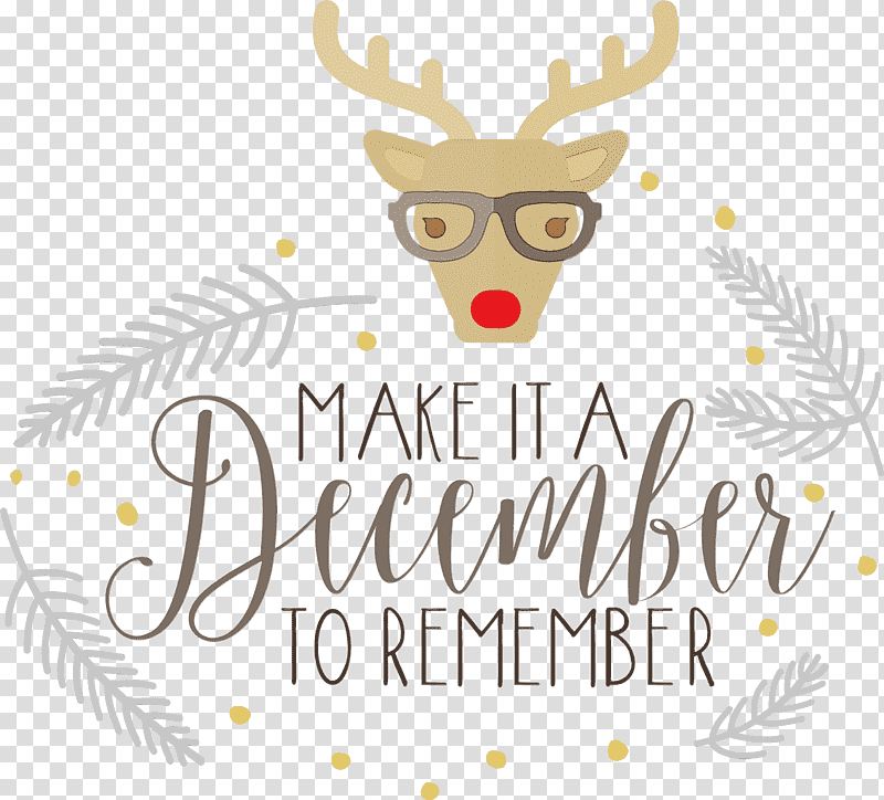 Reindeer, Make It A December, Winter
, Watercolor, Paint, Wet Ink, Antler transparent background PNG clipart