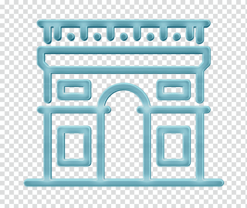 Landmark icon Arc de triomphe icon Monuments icon, Grand Palais, Axe Historique, Line Art, Paris transparent background PNG clipart