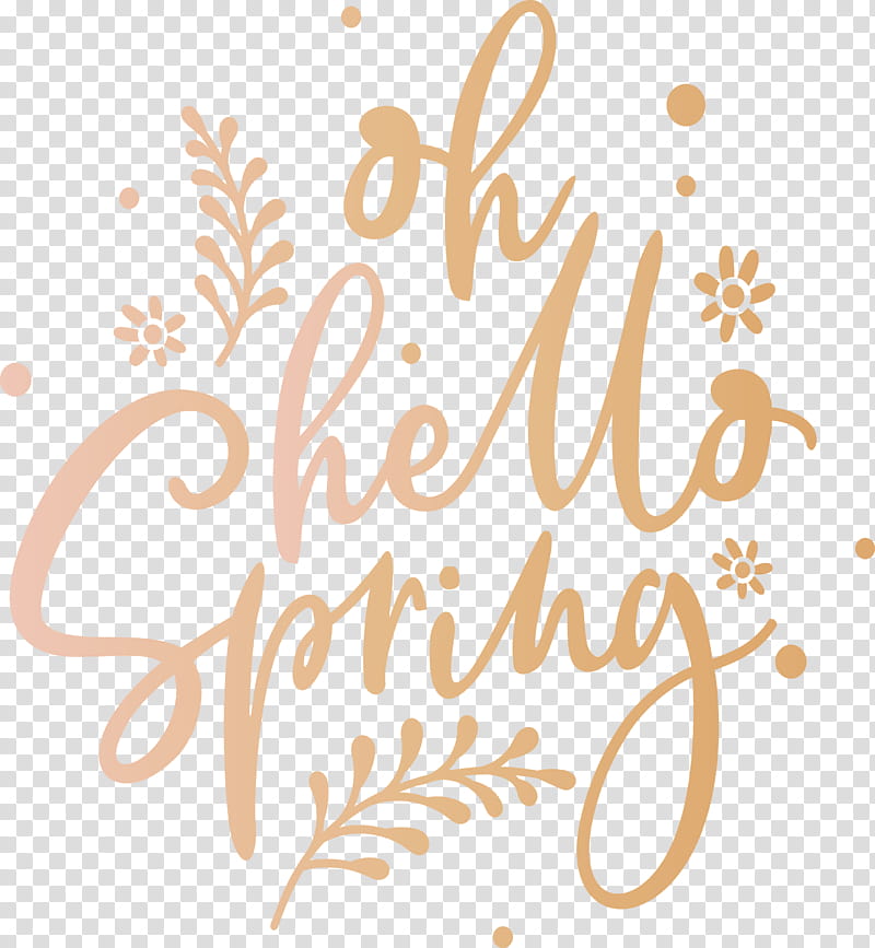 hello spring spring, Spring
, Text, Calligraphy, Line transparent background PNG clipart