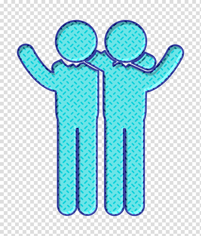 Man icon people icon Human Pictos icon, Two Men Side By Side In A Hug With Raised Arms Icon, Meter, Green, Line, Microsoft Azure, Mathematics transparent background PNG clipart