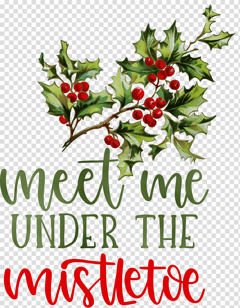 Christmas Day, Mistletoe, Watercolor, Paint, Wet Ink, Decoupage, Christmas Tree transparent background PNG clipart