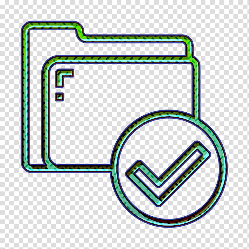 Folder and Document icon Folder icon Checkmark icon, Line transparent background PNG clipart
