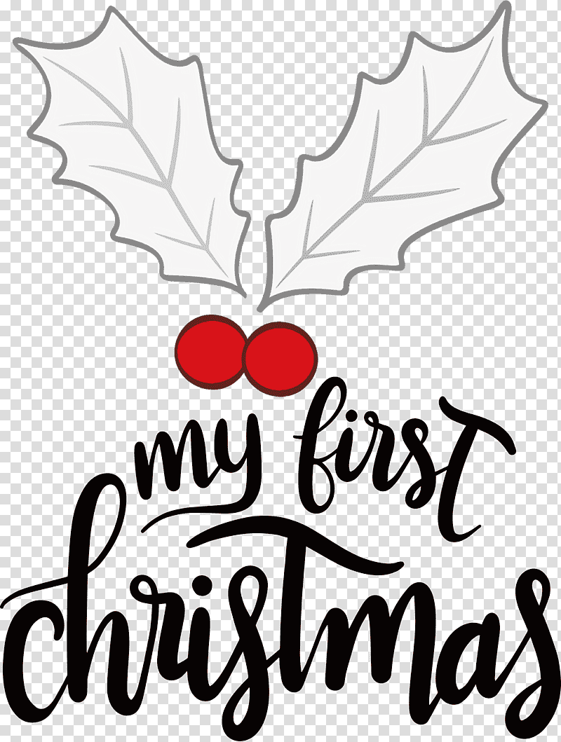 My First Christmas, Floral Design, Leaf, Logo, Black And White M, Text, Mtree transparent background PNG clipart