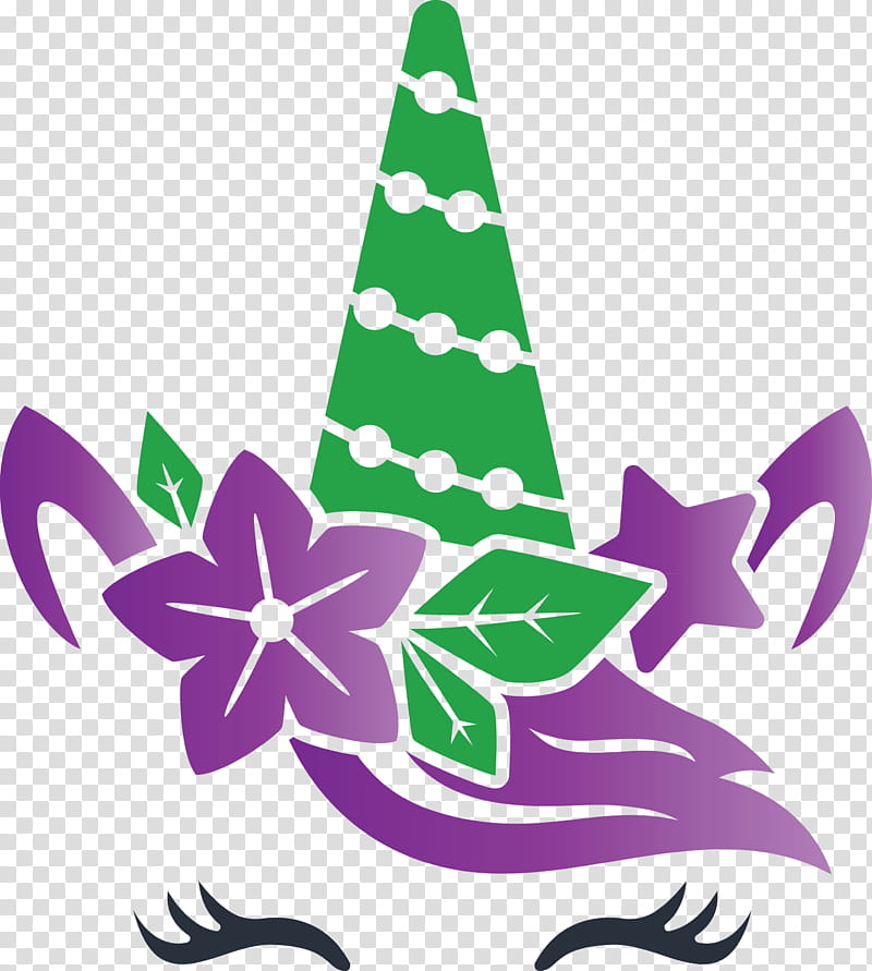 unicorn Christmas Unicorn, Purple, Leaf, Plant transparent background PNG clipart