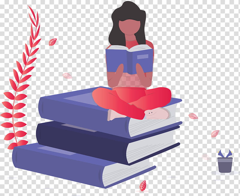 girl book reading, Furniture, Sitting, Logo transparent background PNG clipart