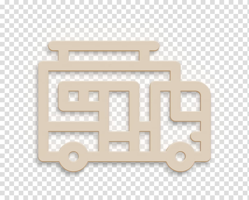 Caravan icon Transport icon, Text, Logo, Beige transparent background PNG clipart