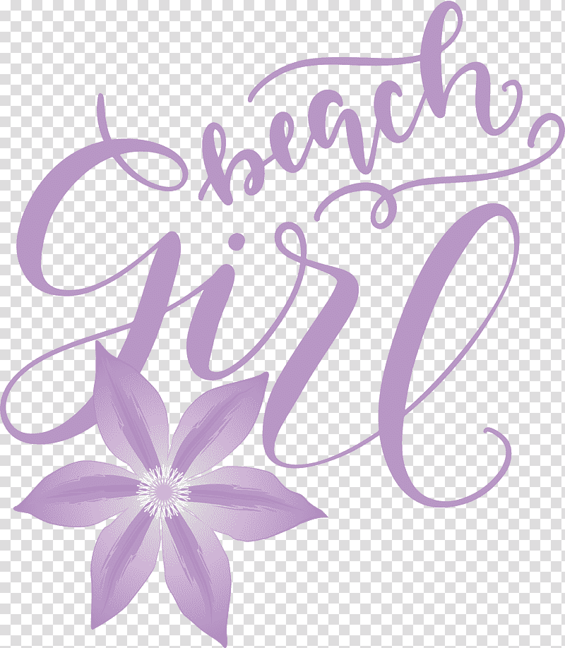 Beach Girl Summer, Summer
, Floral Design, Violet, Lilac, Petal, Lavender transparent background PNG clipart