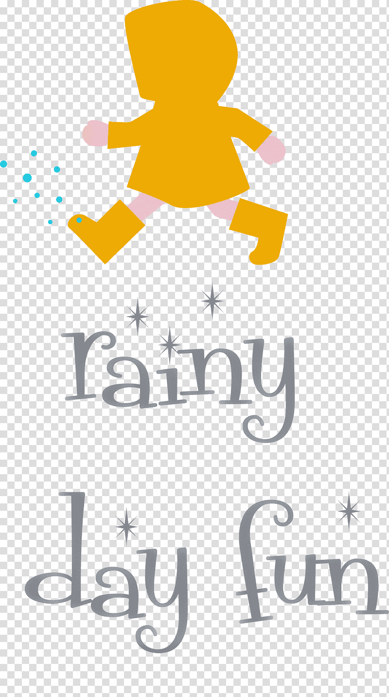 Raining rainy day rainy season, Logo, Yellow, Meter, Happiness, Line, Human transparent background PNG clipart