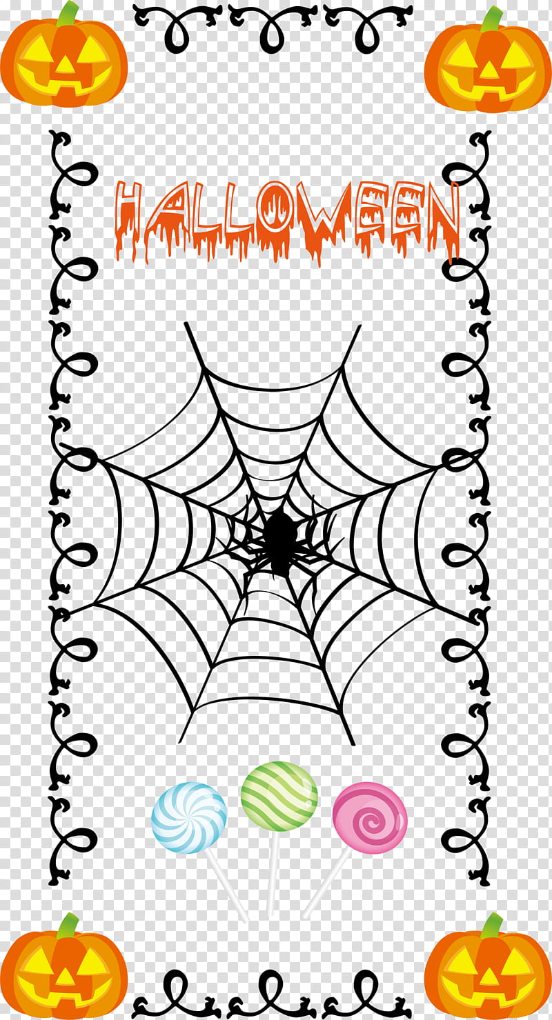 Happy Halloween Halloween, Halloween , Spider, Spider Web, Cartoon, Drawing, Royaltyfree, Trichonephila Clavata transparent background PNG clipart