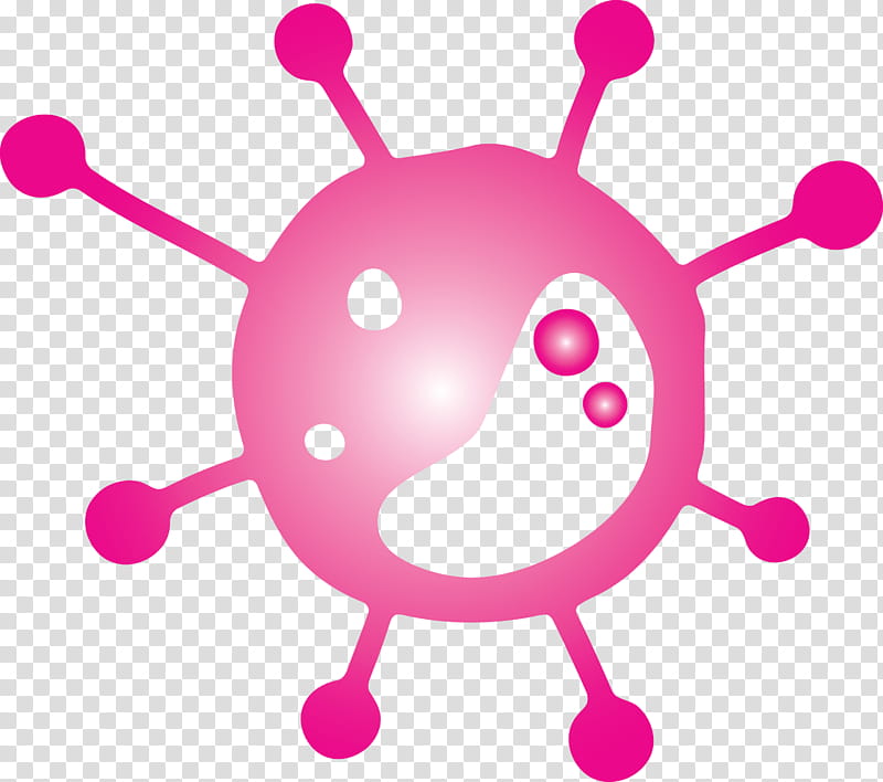 Bacteria germs virus, Pink, Cartoon, Magenta, Line, Circle transparent background PNG clipart