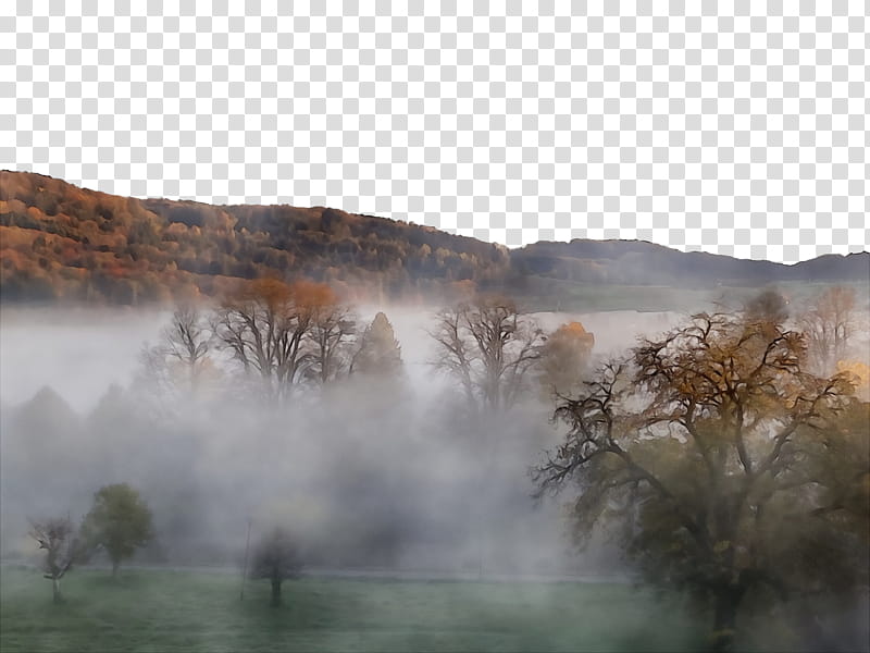 Mist, Watercolor, Paint, Wet Ink, Hill Station, Escarpment, Lough, Mountain transparent background PNG clipart